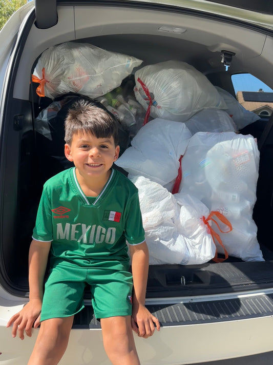 Collected recycling for Zac's Birthday