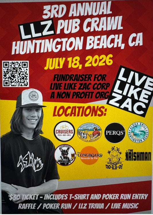 3rd Annual Live Like Zac Pub Crawl