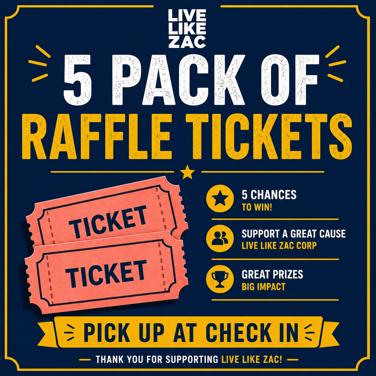 5 PACK OF RAFFLE TICKETS